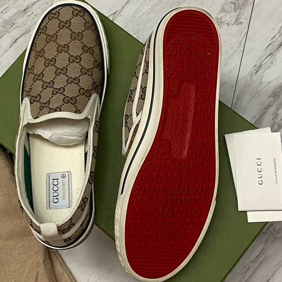 GUCCI 1977 Tennis sneakers GG original Canvas 💕 - Picture 2 of 10